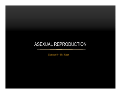 Science 9- Asexual Reproduction in various organisms