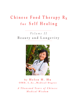 Chinese Food Therapy Rx for Self Healing. Volume 2: Beauty and