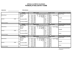powerlifting entry form - Special Olympics of Colorado