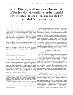 Species Diversity and Ecological Characteristics of Benthic