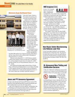 H&ouml;rmann Buys Northwest Door Janus and PTI Announce