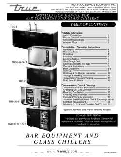 BAR EQUIPMENT AND GLASS CHILLERS