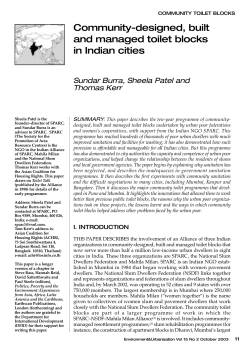 Community-designed, built and managed toilet blocks in Indian cities