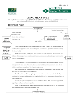 MLA &ndash; Class Handout