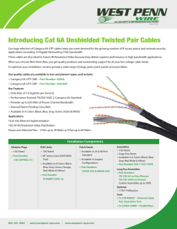 Introducing Cat 6A Unshielded Twisted Pair Cables