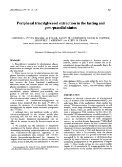 Peripheral triacylglycerol extraction in the fasting