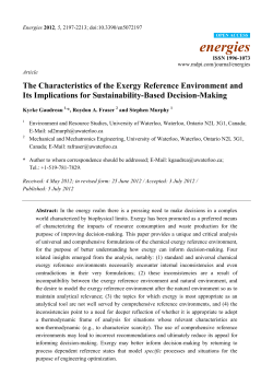 The Characteristics of the Exergy Reference Environment and Its