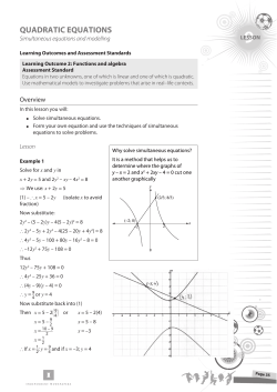 Quadratic Equations