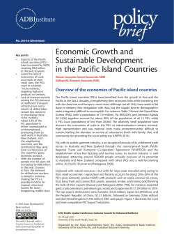 Economic Growth and Sustainable Development in the Pacific