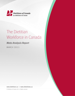 The Dietitian Workforce in Canada