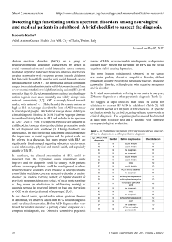 Detecting high functioning autism spectrum disorders among