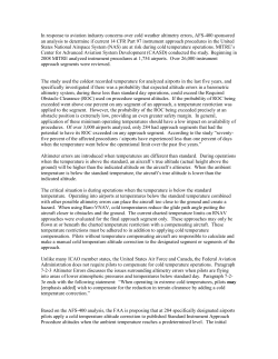 In response to aviation industry concerns over cold weather altimetry