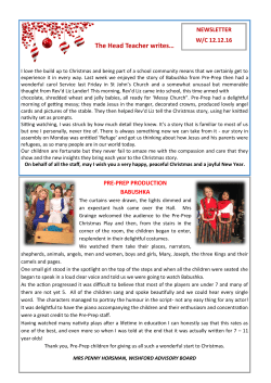 The Head Teacher writes&hellip;