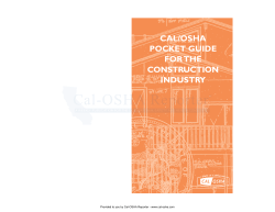CAL/OSHA POCKET GUIDE FOR THE CONSTRUCTION INDUSTRY
