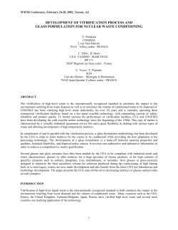 development of vitrification process and glass formulation for nuclear