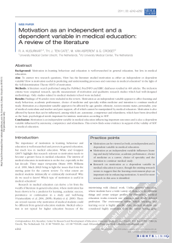 Motivation as an independent and a dependent variable in medical