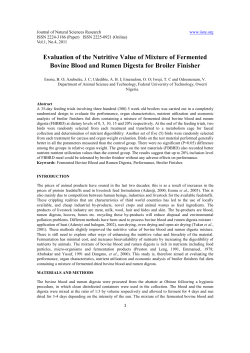 Evaluation of the Nutritive Value of Mixture of Fermented Bovine