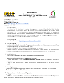 US History Honors Syllabus - Lexington