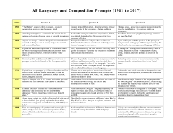 AP Language and C AP Language and Composition Prompts (1981