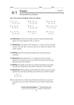 6-1 Solving Systems by graphing