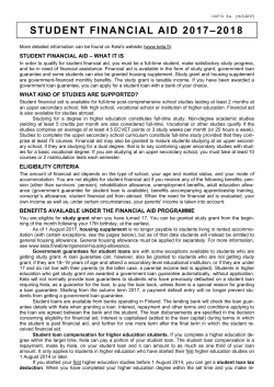 Student Financial Aid -leaflet