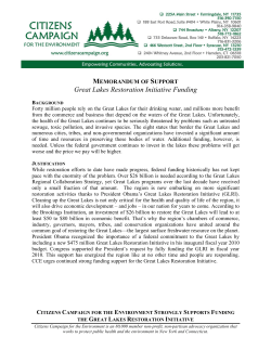 G ME Great Lak kes Restor ration Ini itiative F Funding