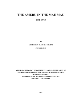 The Ameru In The Mau Mau 1945-1965