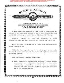 EXECUTIVE ORDER NO. 88-2 ASSIGNING EMERGENCY