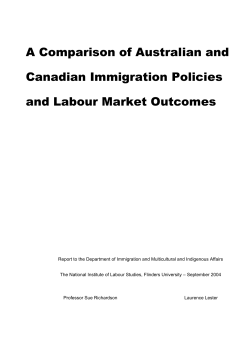 A Comparison of Australian and Canadian Immigration Policies and
