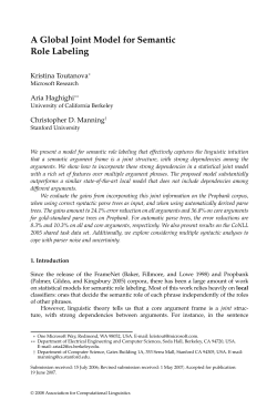 A Global Joint Model for Semantic Role Labeling