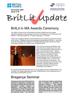 BritLit in MA Awards Ceremony Bragan&ccedil;a Seminar
