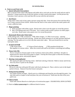 Art Activity Ideas A. Paint on and Paint with 1. Epsom