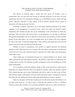 CONSUMERISM  - Didache: Faithful Teaching