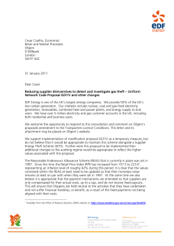 EDF Energy response on reducing gas supplier