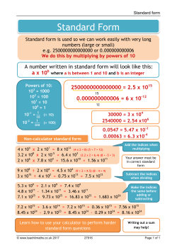 Standard Form - Teachit Maths