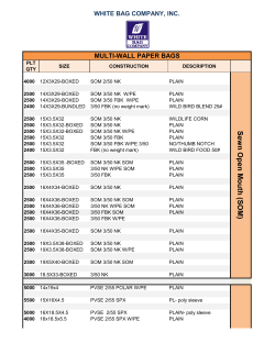 Inventory List - White Bag Company, Inc.