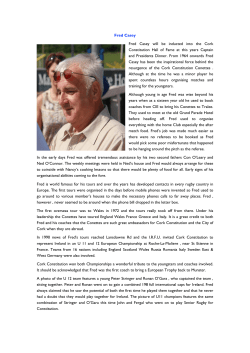 Fred Casey Fred Casey will be inducted into the Cork Constitution
