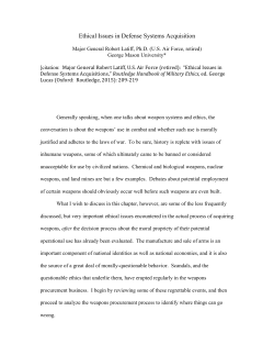 Ethical Issues in Defense Systems Acquisition