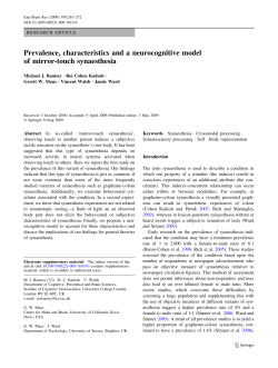Prevalence, characteristics and a neurocognitive model of mirror
