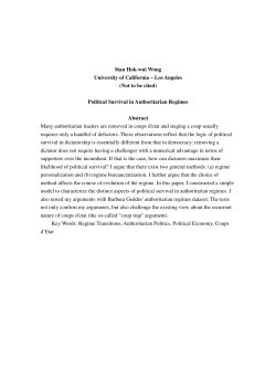 Political Survival in Authoritarian Regimes.