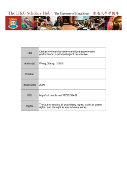 China`s Civil Service Reform and Local Government - GO-PEM-PAL