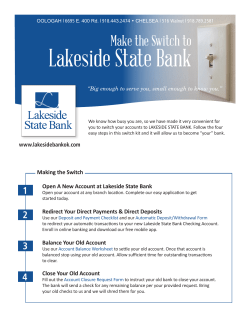 our SWITCH KIT - Lakeside State Bank