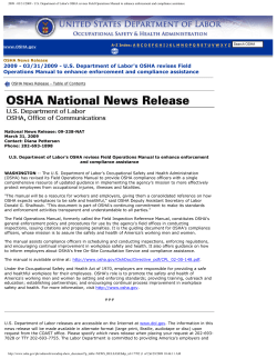 OSHA Revised Field Operations