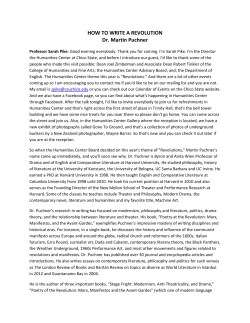 HOW TO WRITE A REVOLUTION Dr. Martin Puchner