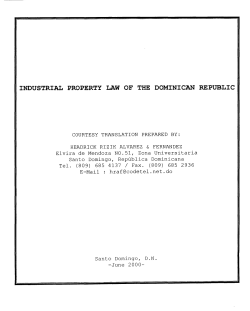 INDUSTRIAL PROPERTY LAW OF THE DOMINICAN REPUBLIC