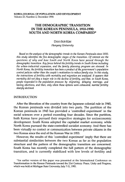 THE DEMOGRAPHIC TRANSITION IN THE KOREAN PENINSULA
