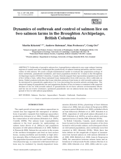 Dynamics of outbreak and control of salmon lice on