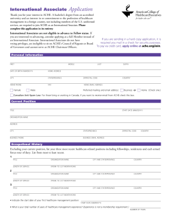 International Associate Application