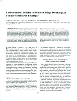 Environmental Policies to Reduce College Drinking