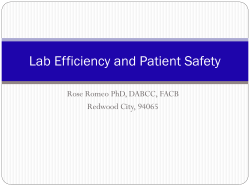 Lab Efficienty and Patient Safety